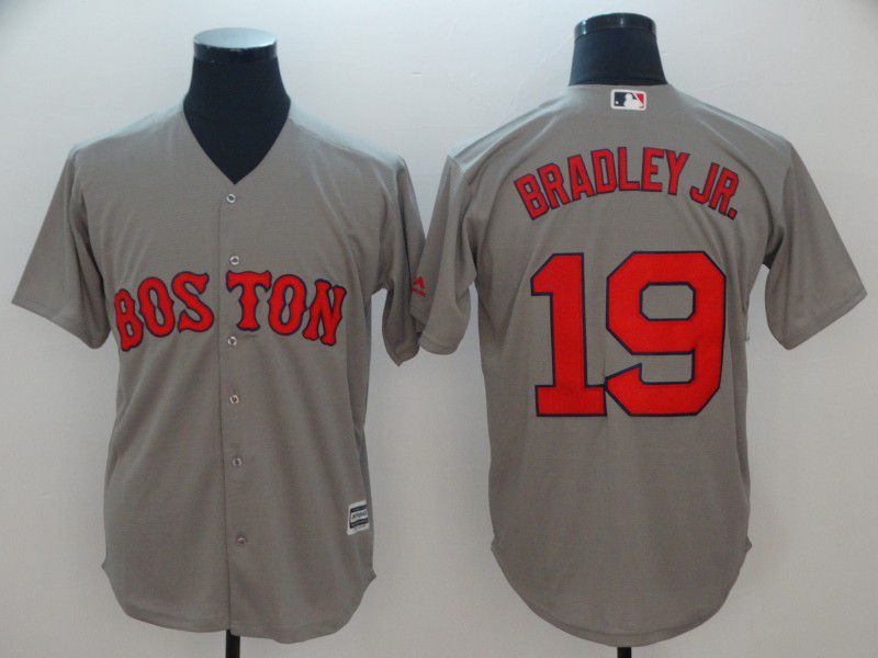 Men Boston Red Sox #19 Bradley jr Grey Game MLB Jerseys